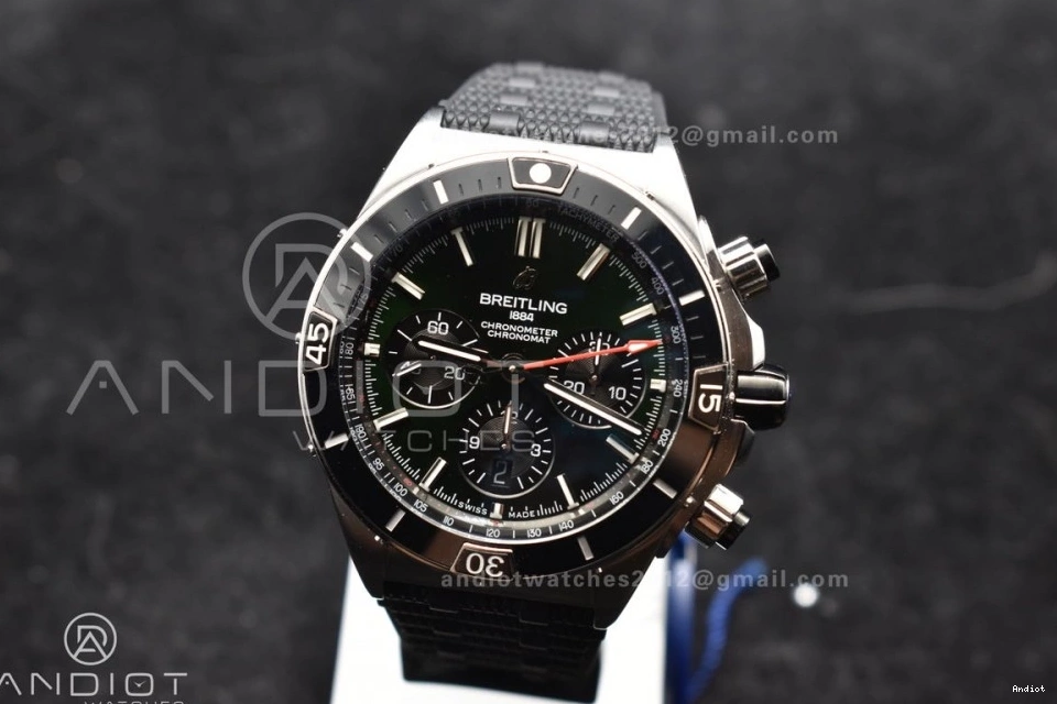 Bracelet Chronomat 536 1:1 Robber BLSF A TravelReady B01 Best Edition SS Green On 44mm Dial 0720